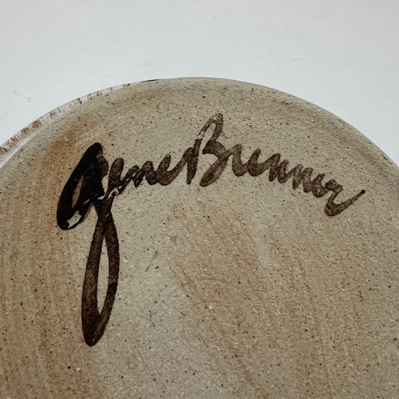 GENE BRENNER Pottery SIGNED Studio Art Pottery 7” Bowl Casserole With Handles - Picture 5 of 7